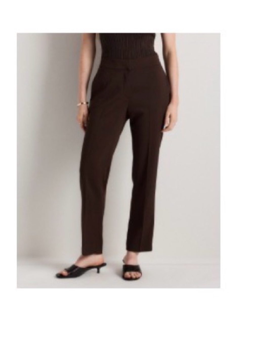 Quince Stretch Crepe Ankle Pants Coffee Bean Brown ☕️🫘